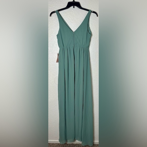 NWT Birdy Grey Laurie Empire Dress in Chiffon Sea Glass - Picture 5 of 6